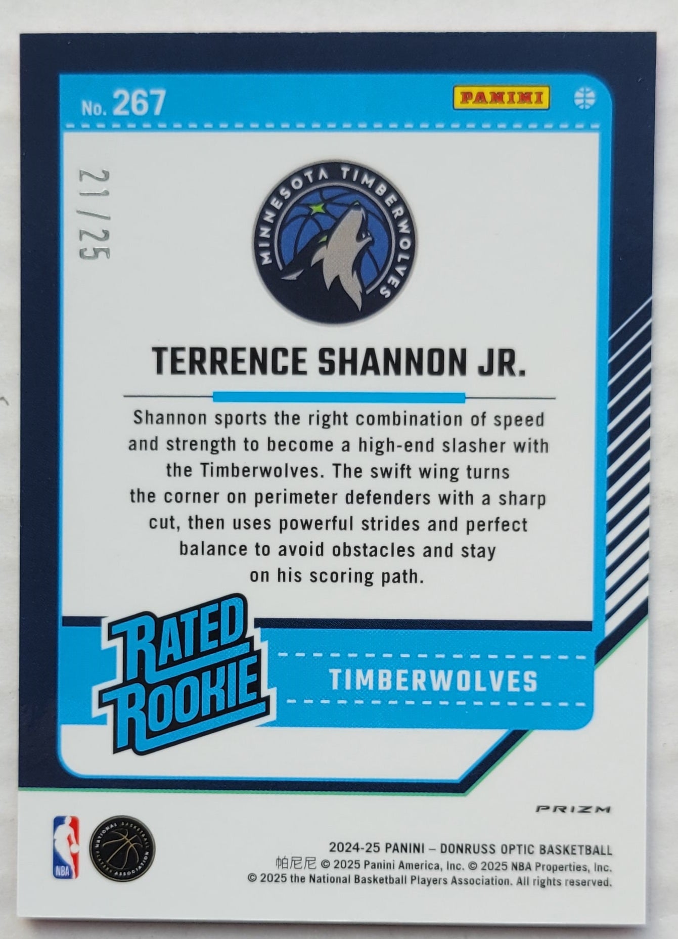 Terrence Shannon Jr. - 2024-25 Donruss Optic Fast Break Pink #267 RR RC - 21/25