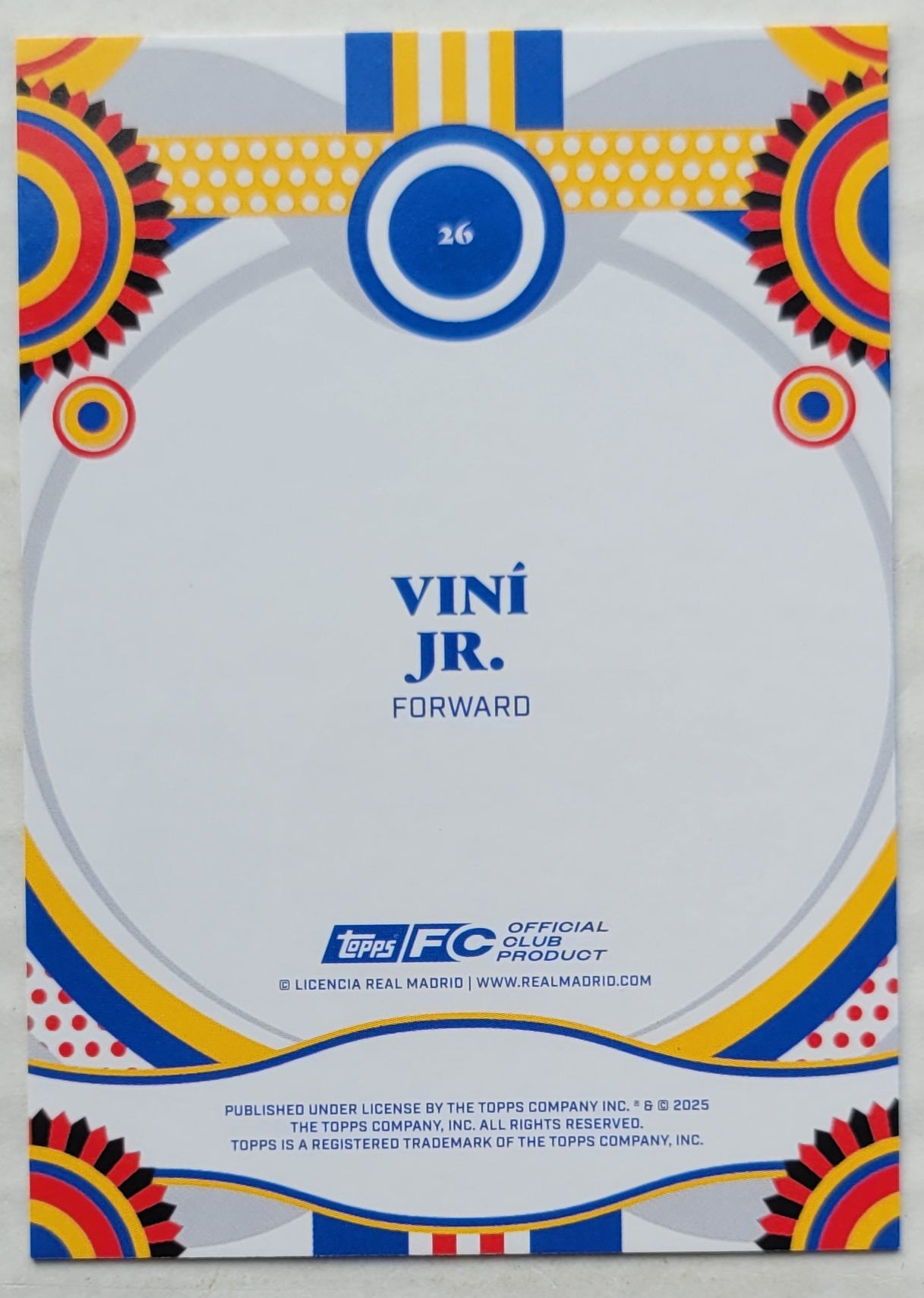 Vini Jr. - 2024-25 Topps Real Madrid Team Set #26