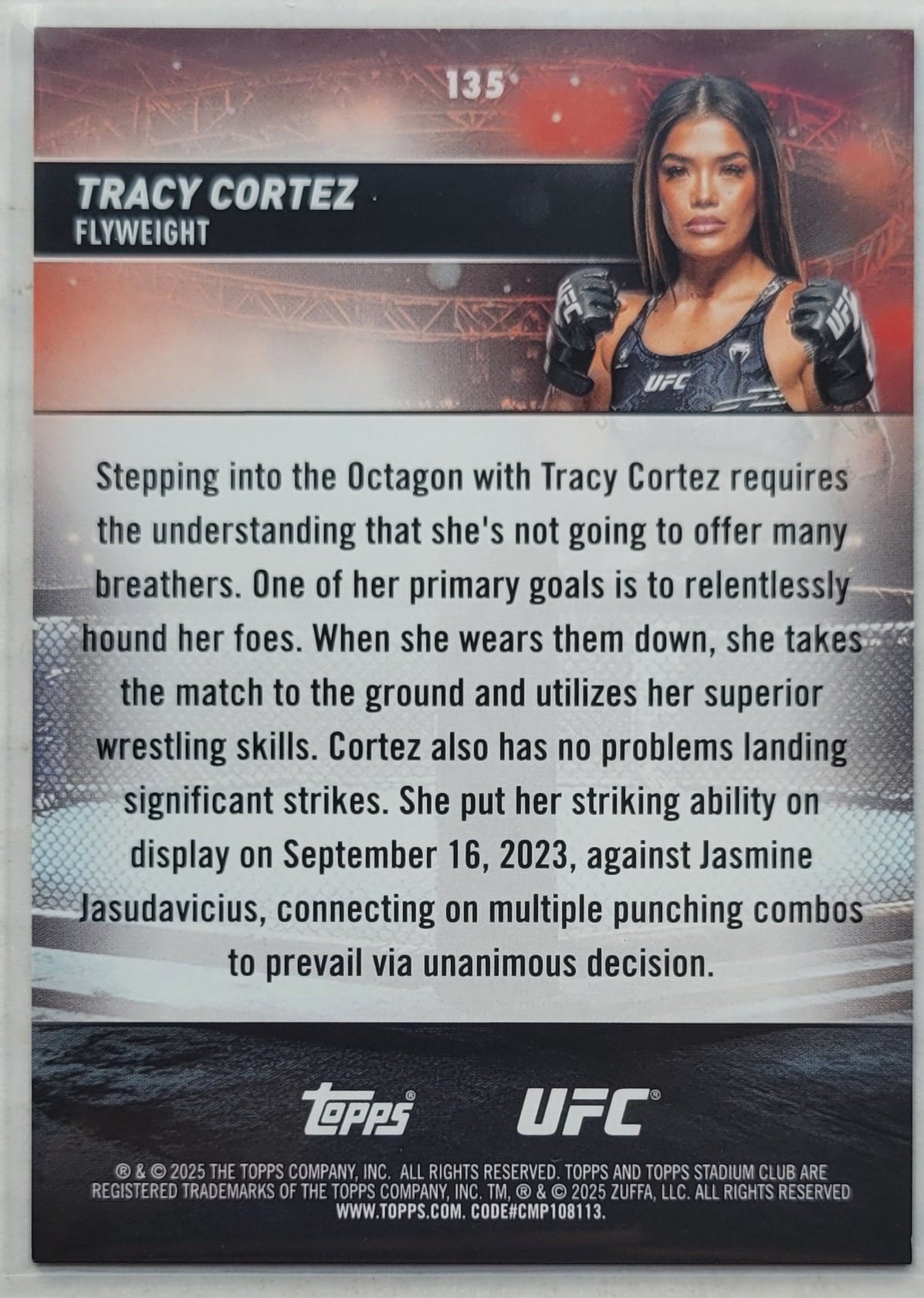 Tracy Cortez - 2025 Stadium Club UFC Blue Foil #135 - 11/50