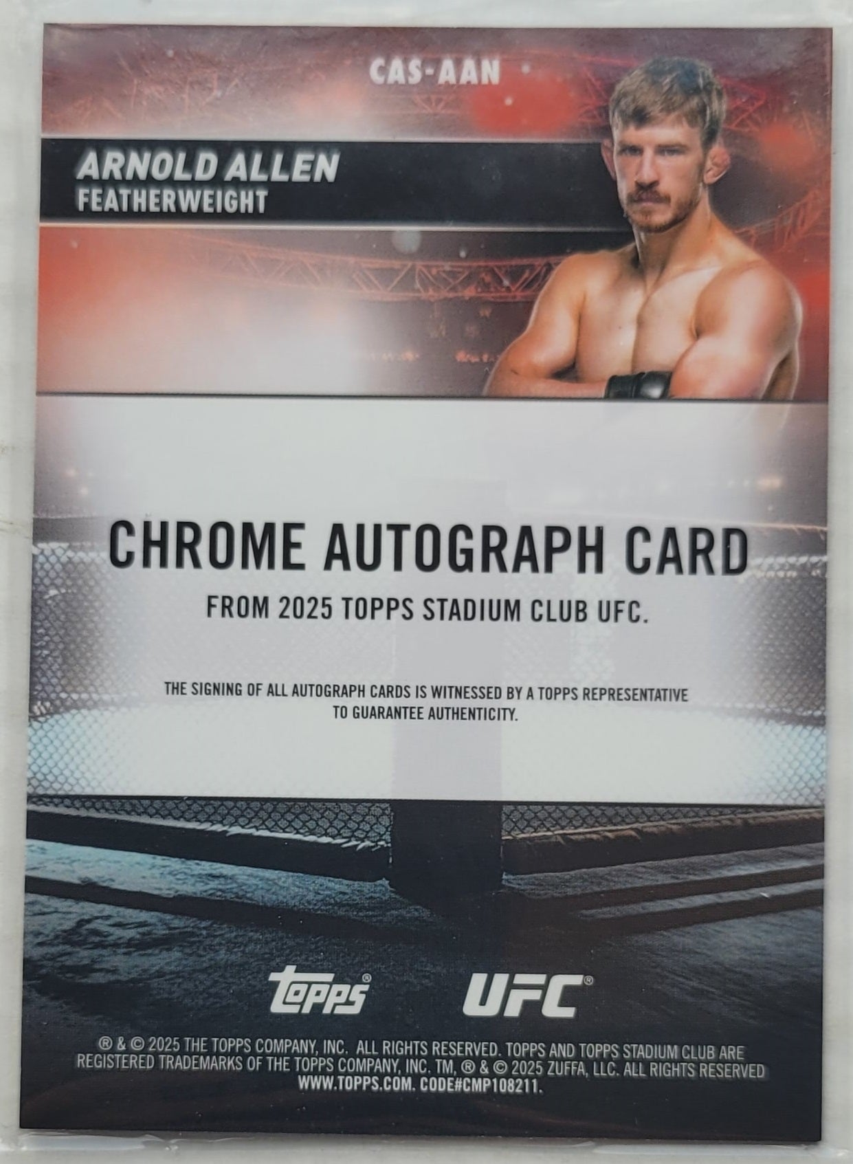 Arnold Allen - 2025 Stadium Club UFC Chrome Autographs #CASAAN