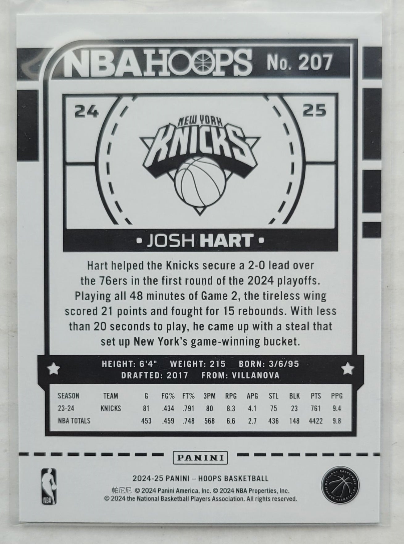Josh Hart - 2024-25 Hoops Purple #207