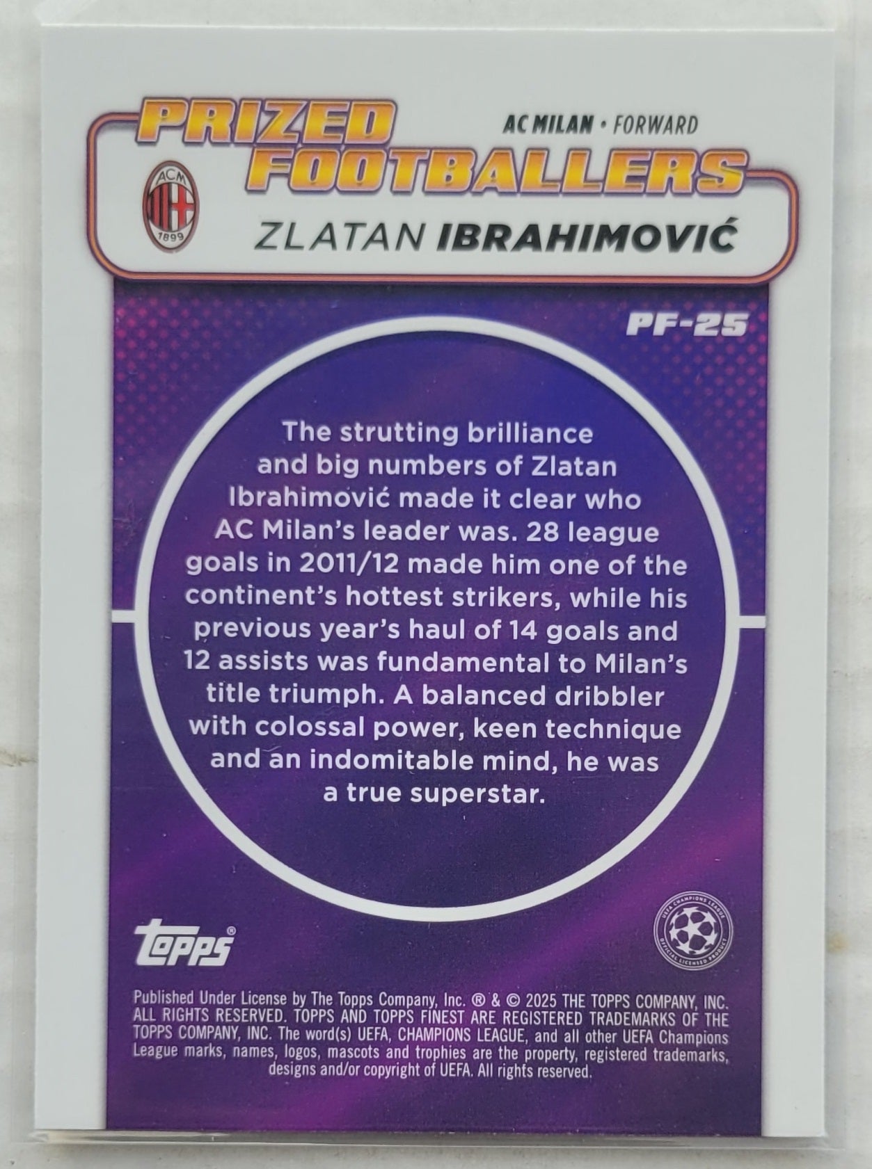 Zlatan Ibrahimovic - 2024-25 Finest UEFA Club Competitions Prized Footballers #PF25