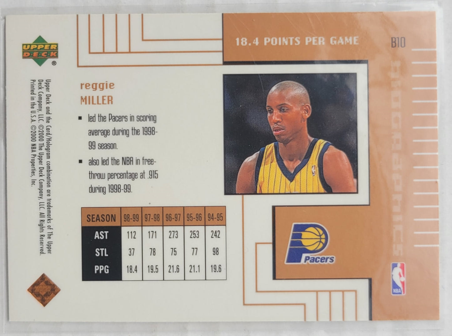 Reggie Miller - 1999-00 Upper Deck BioGraphics #B10