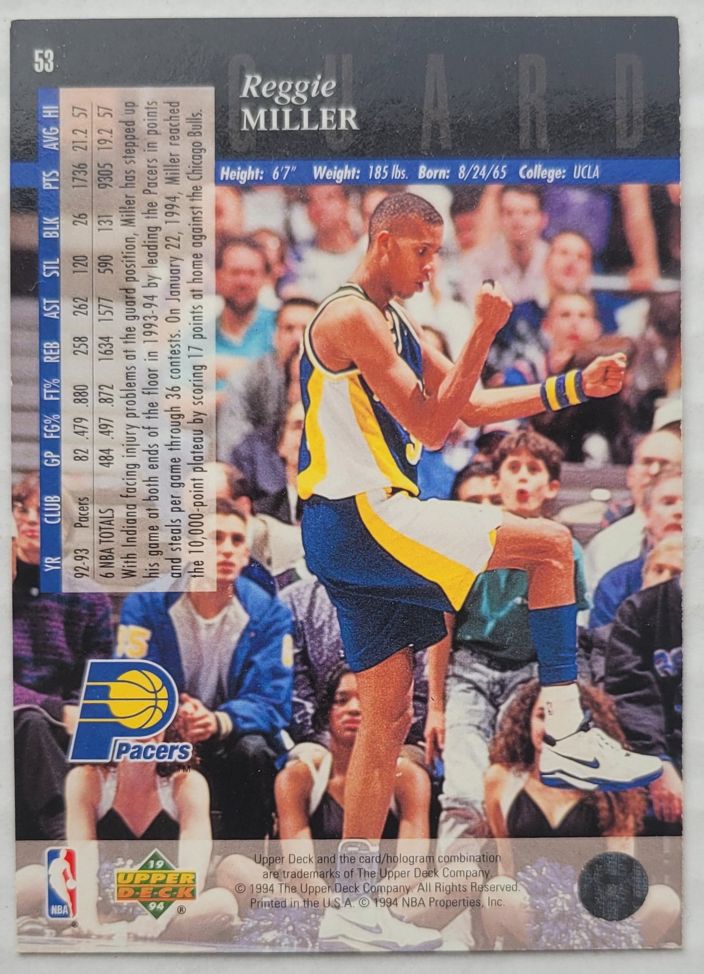 Reggie Miller - 1993-94 Upper Deck SE #53