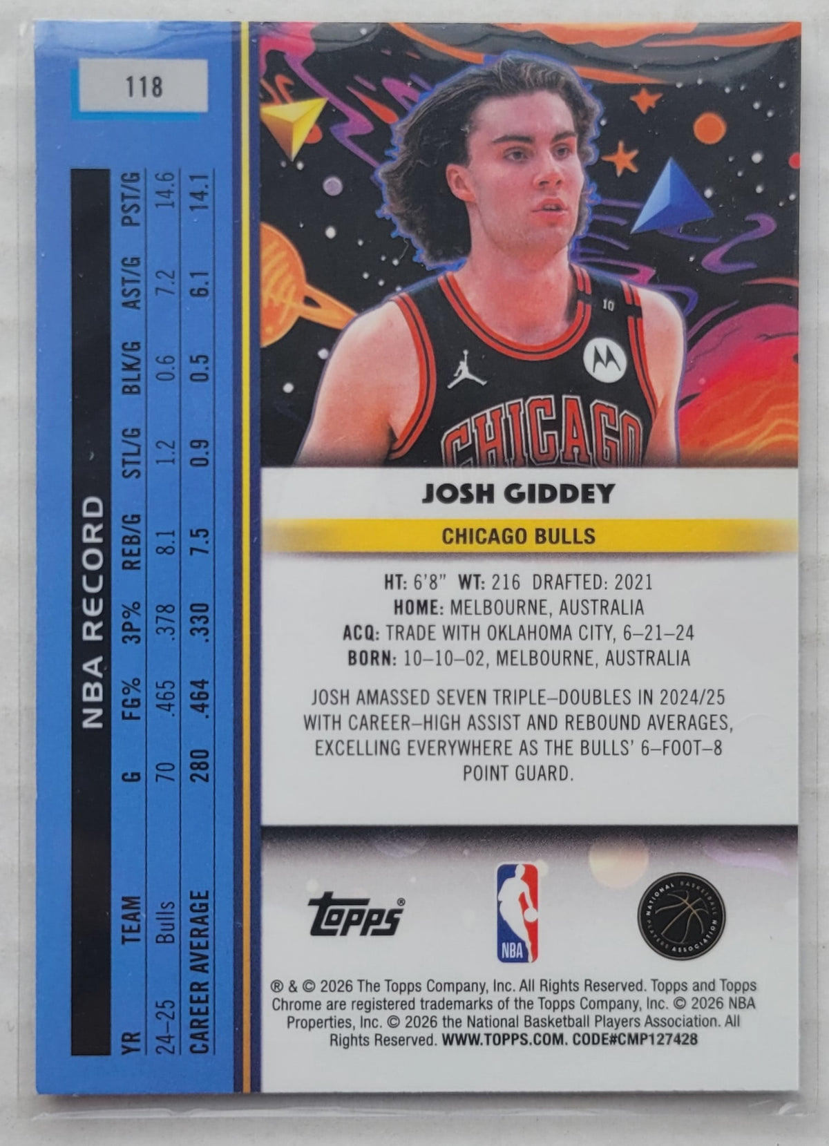 Josh Giddey - 2025-26 Topps Cosmic Chrome #118