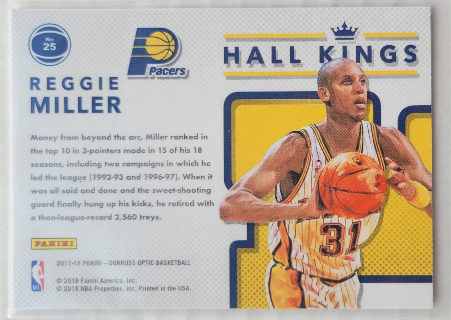 Reggie Miller - 2017-18 Donruss Optic Hall Kings #25