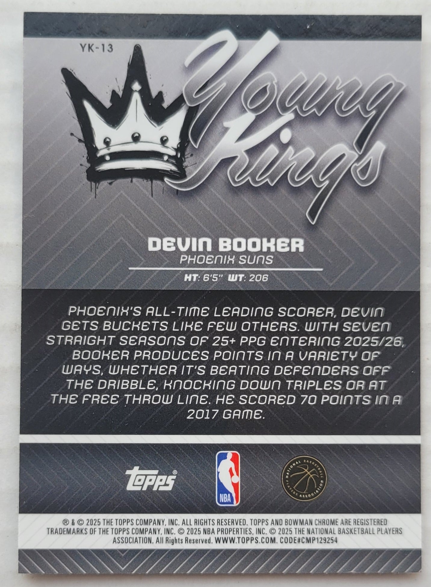 Devin Booker - 2025-26 Bowman Chrome Young Kings #YK13
