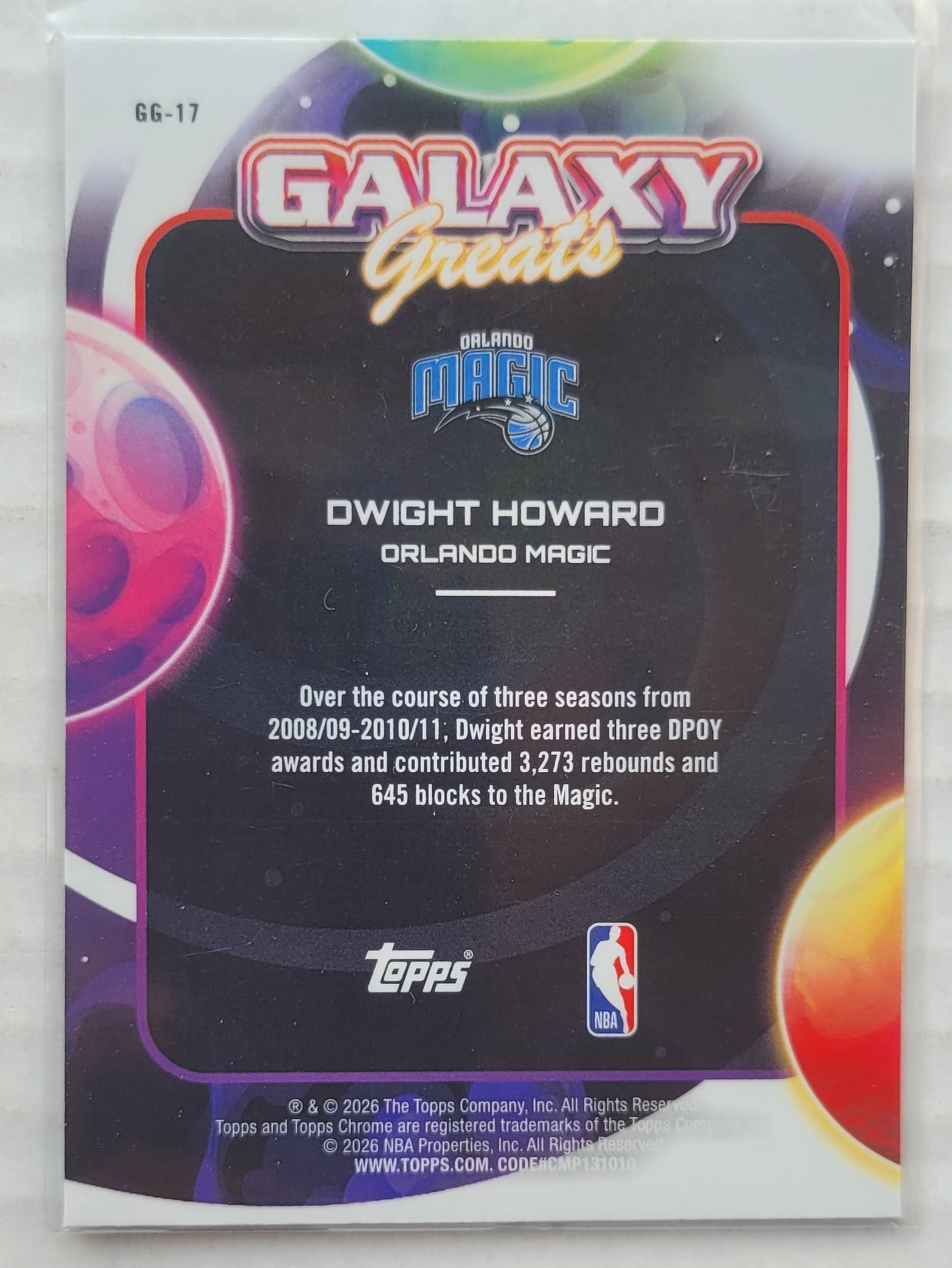 Dwight Howard - 2025-26 Topps Cosmic Chrome Galaxy Greats #GG17