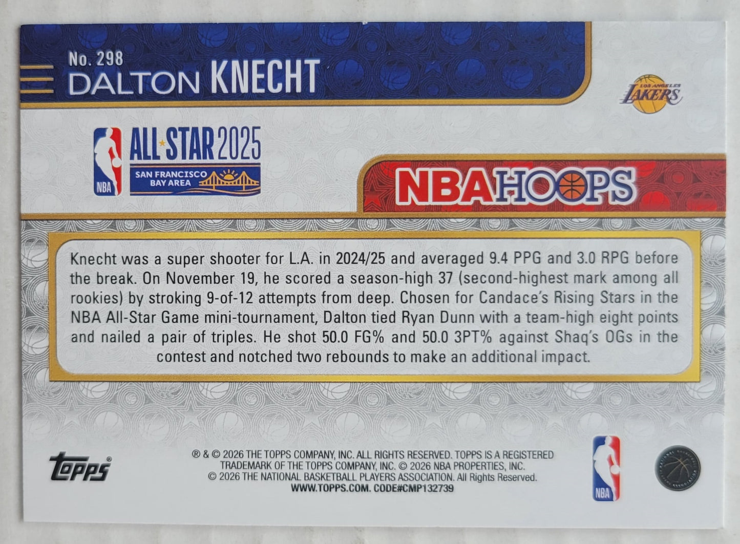 Dalton Knecht - 2025-26 Hoops #298 AS