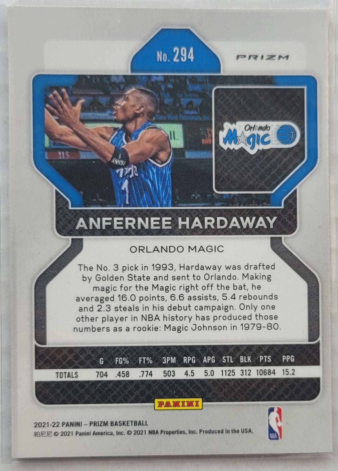 Anfernee Hardaway - 2021-22 Panini Prizm Prizms Red White and Blue #294