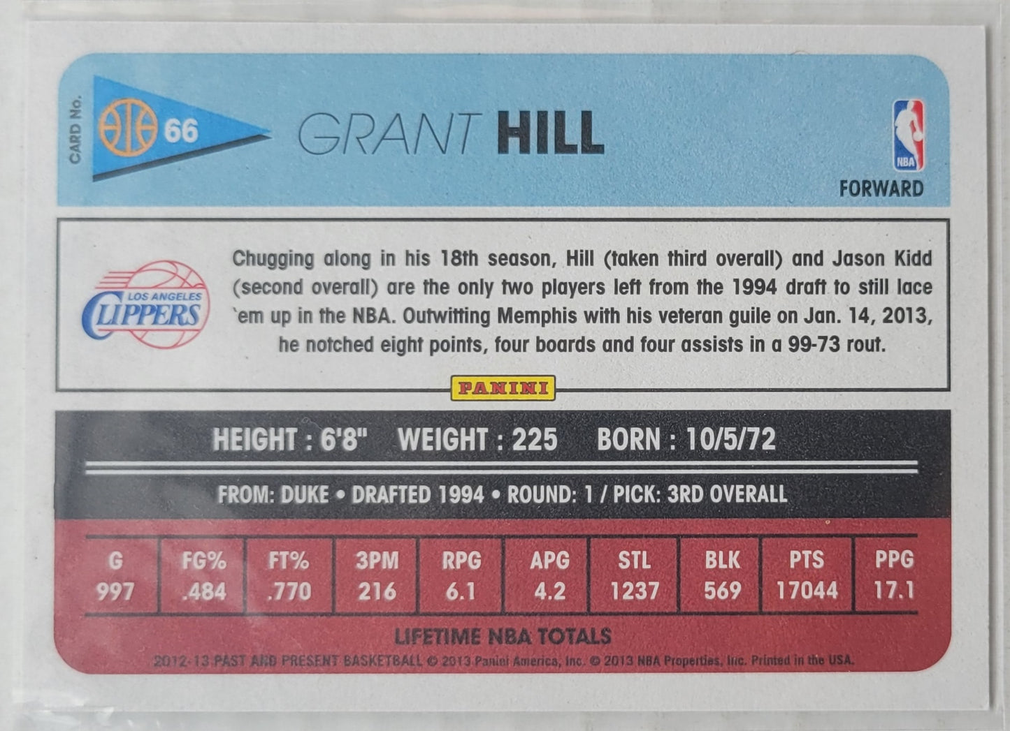 Grant Hill - 2012-13 Panini Past and Present #66