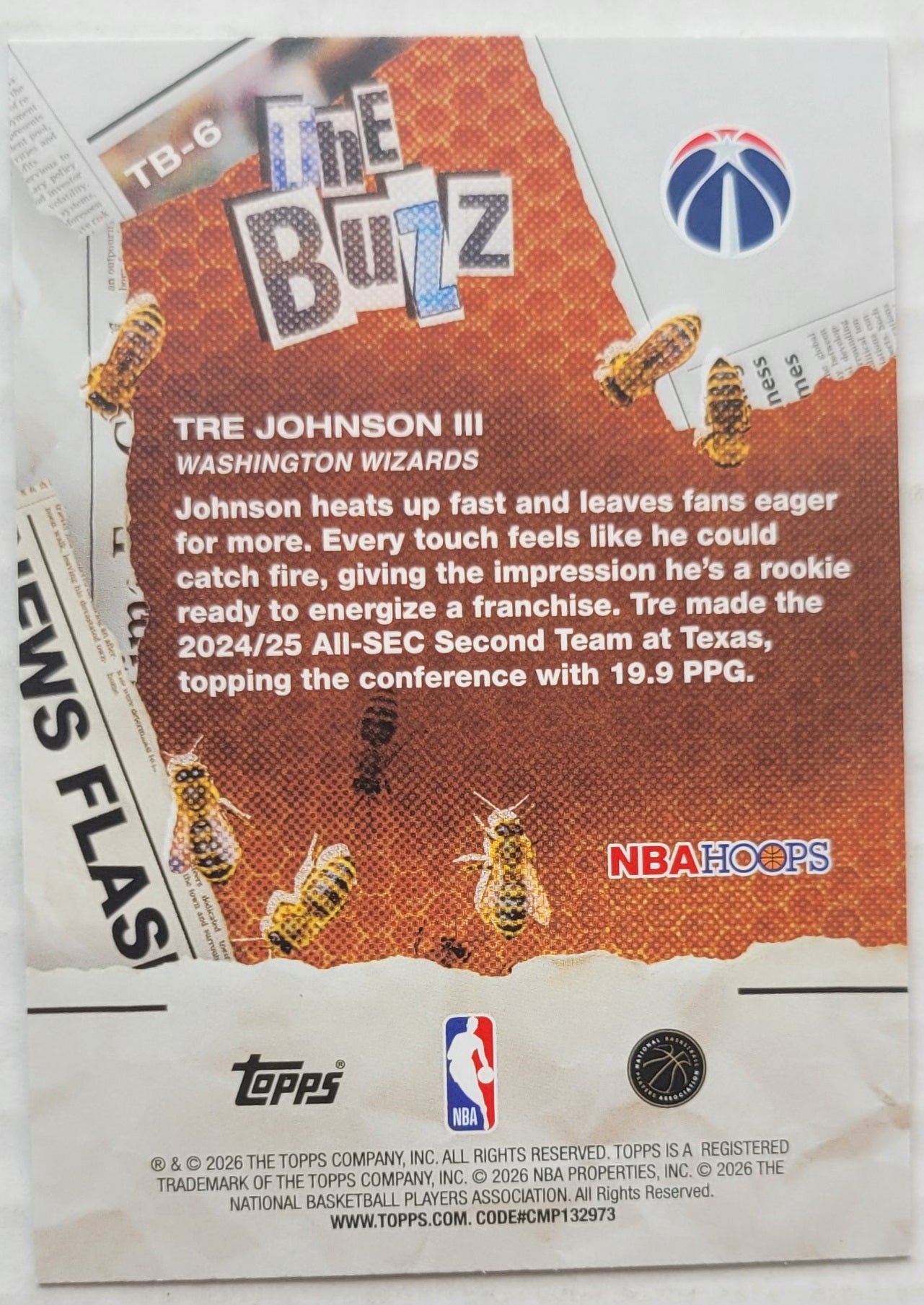Tre Johnson III - 2025-26 Hoops The Buzz #TB6