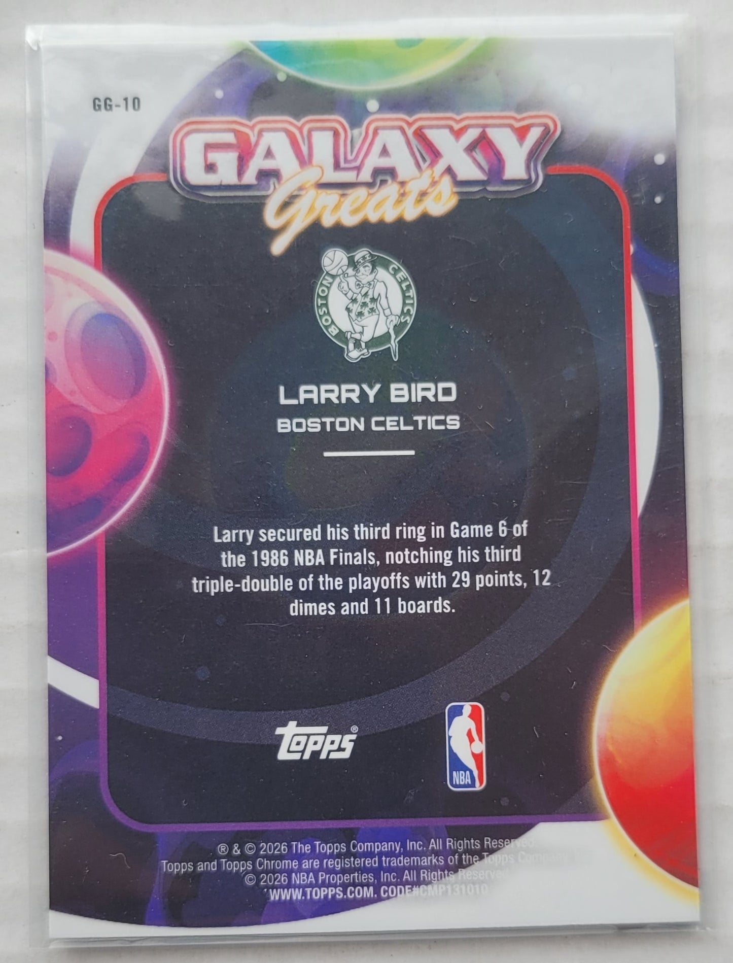 Larry Bird - 2025-26 Topps Cosmic Chrome Galaxy Greats #GG10