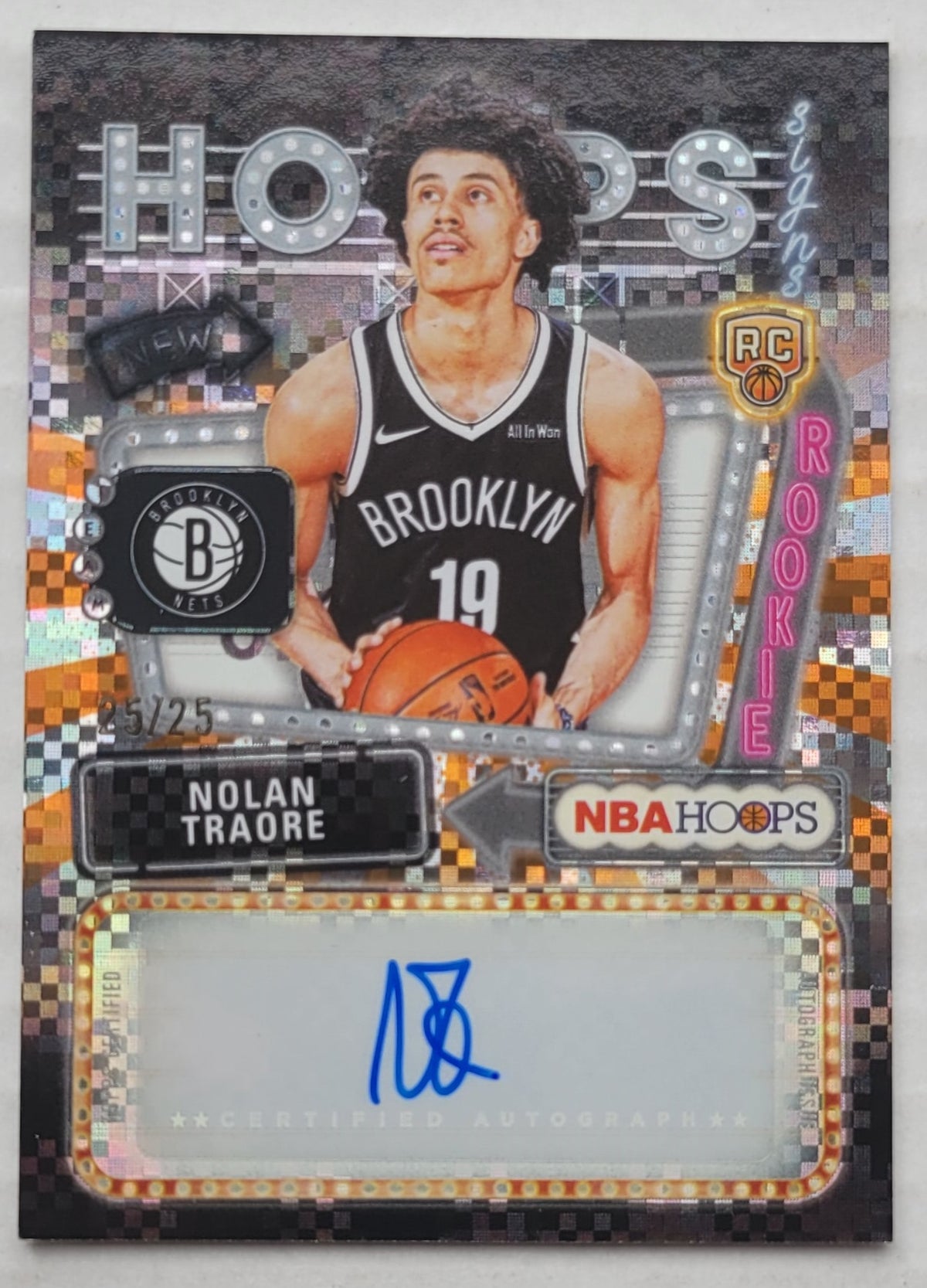 Nolan Traore - 2025-26 Hoops Rookie First Signs Light Burst Orange #HFSNT - 25/25