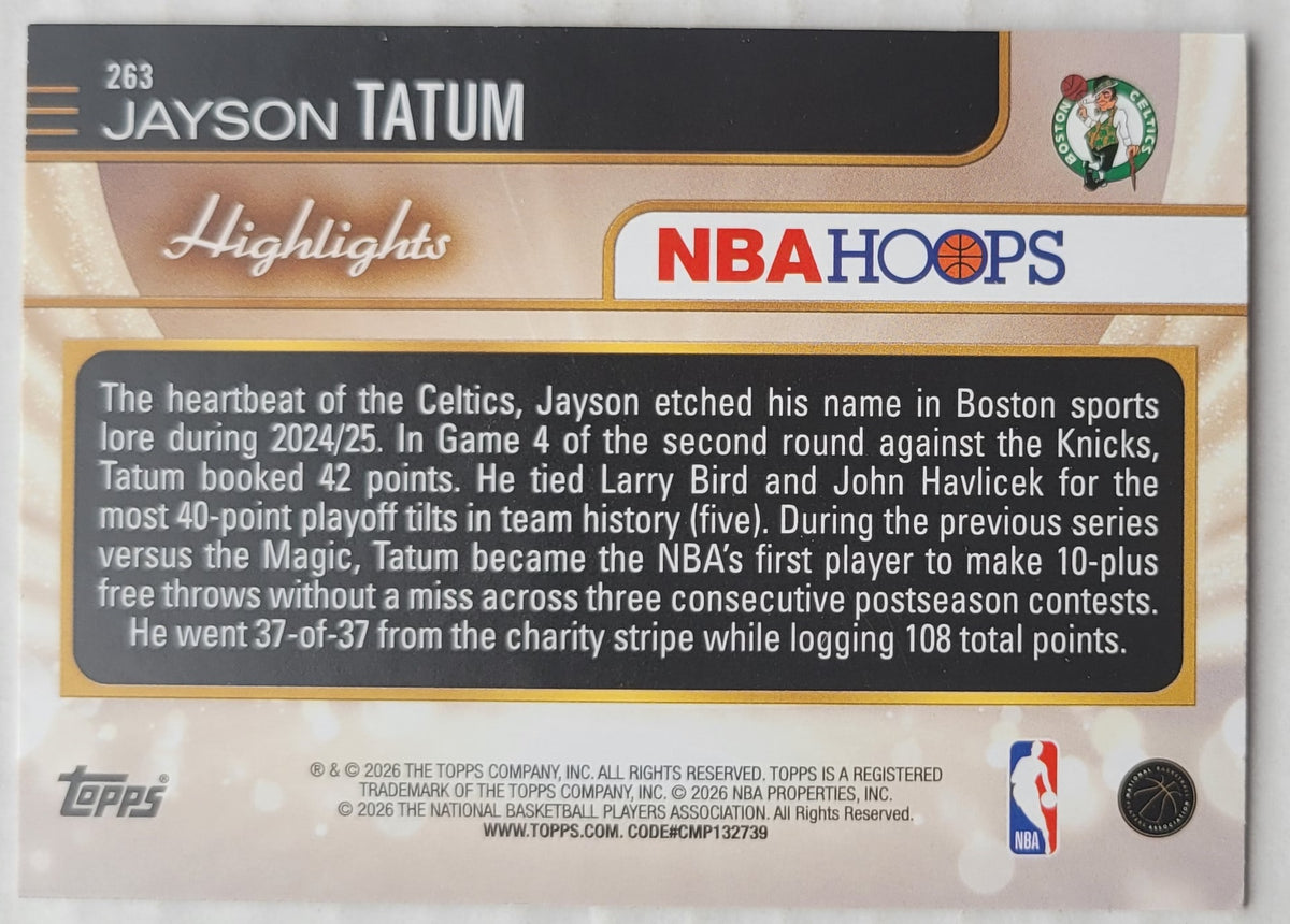 Jayson Tatum - 2025-26 Hoops #263 HL