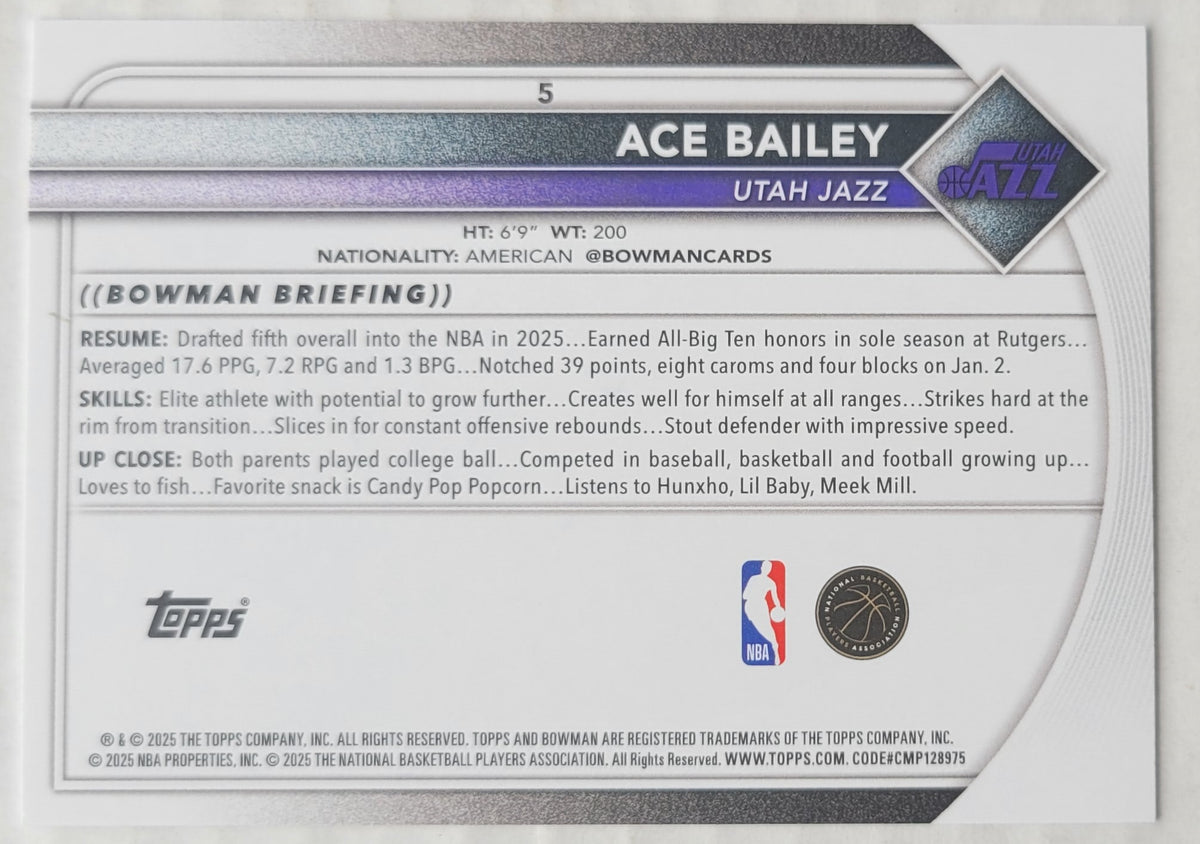 Ace Bailey - 2025-26 Bowman #5 RC