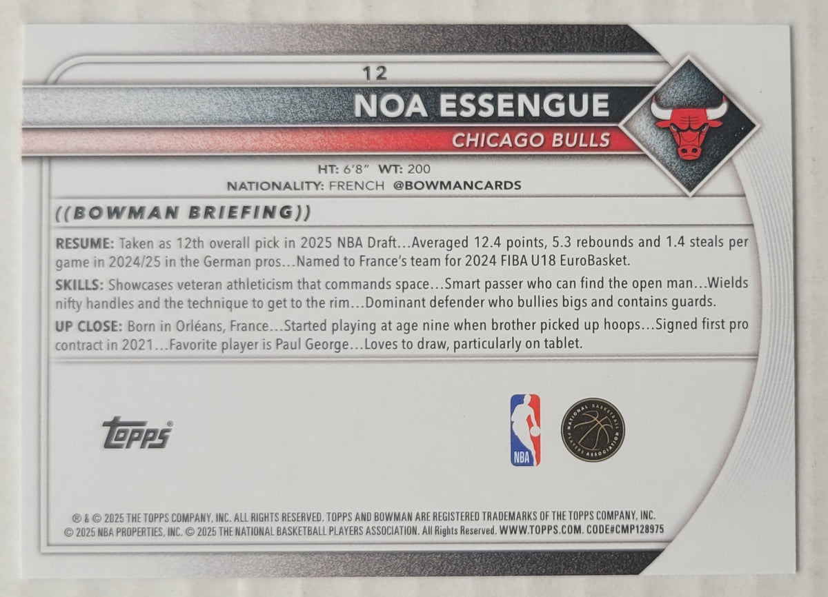 Noa Essengue - 2025-26 Bowman #12 RC