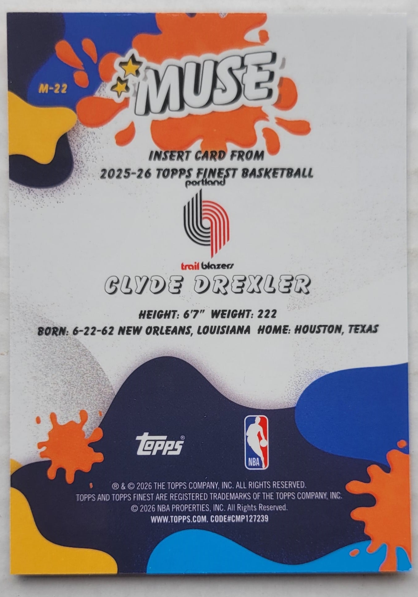 Clyde Drexler - 2025-26 Finest Muse #M22