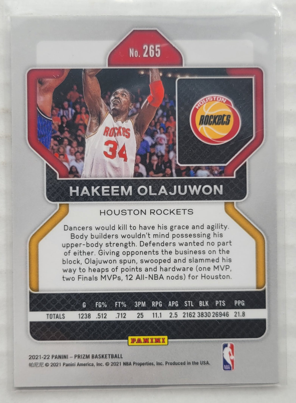 Hakeem Olajuwon - 2021-22 Panini Prizm #265