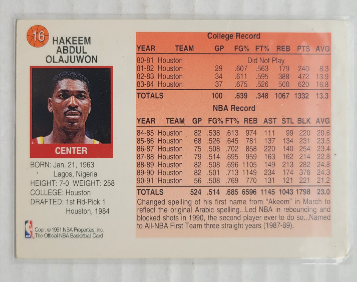 Hakeem Olajuwon - 1991-92 Hoops McDonald's #16