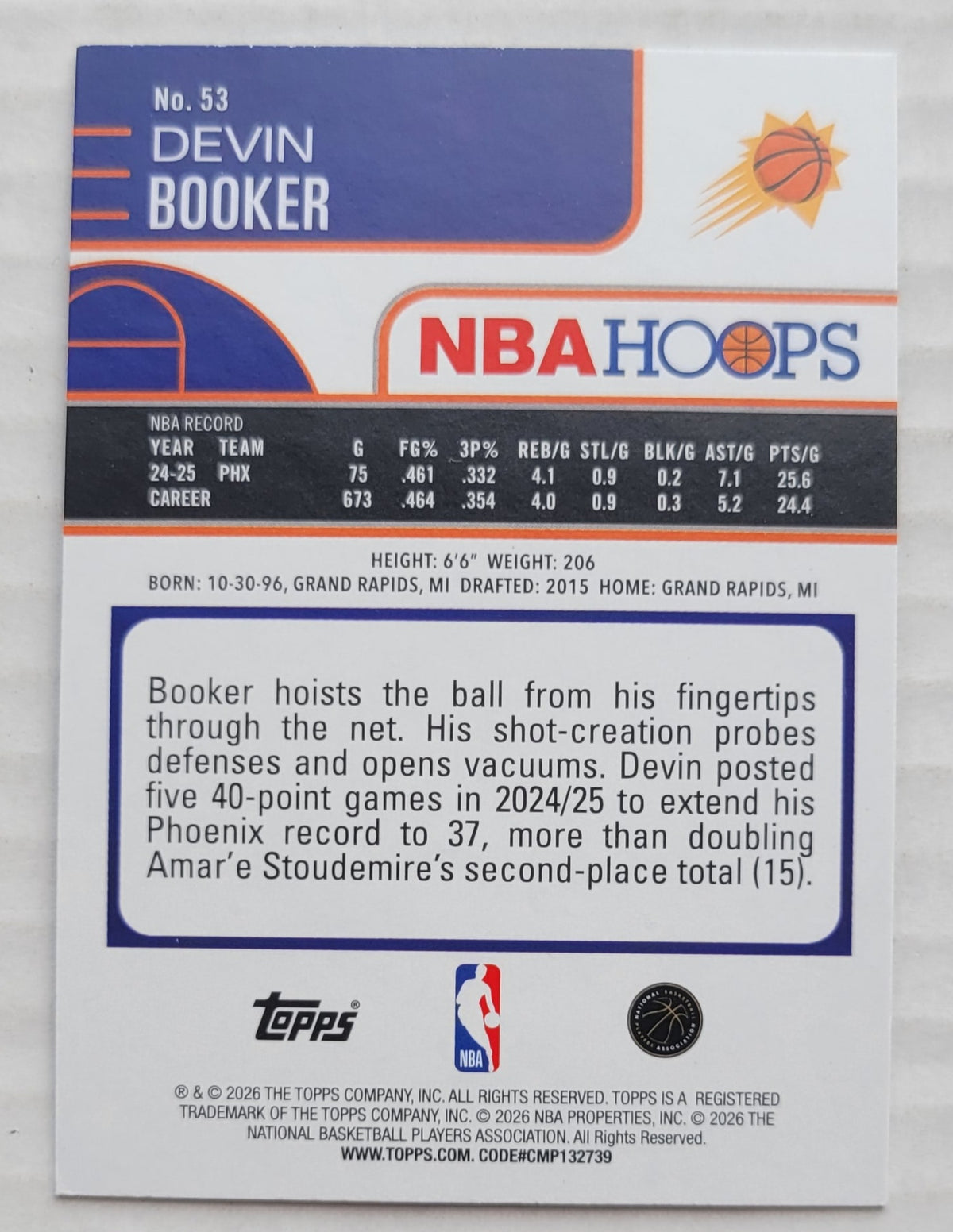 Devin Booker - 2025-26 Hoops #53