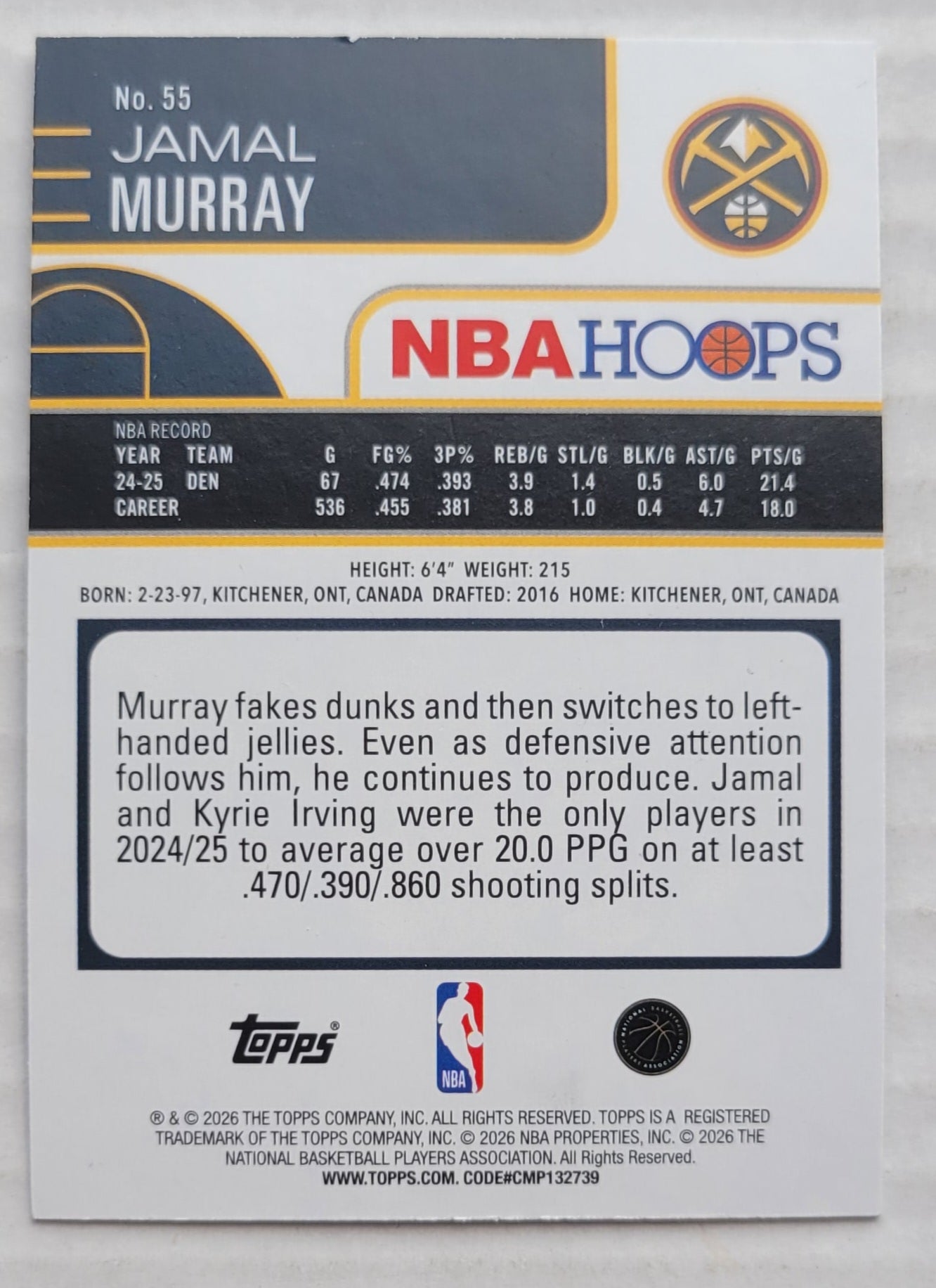 Jamal Murray - 2025-26 Hoops #55