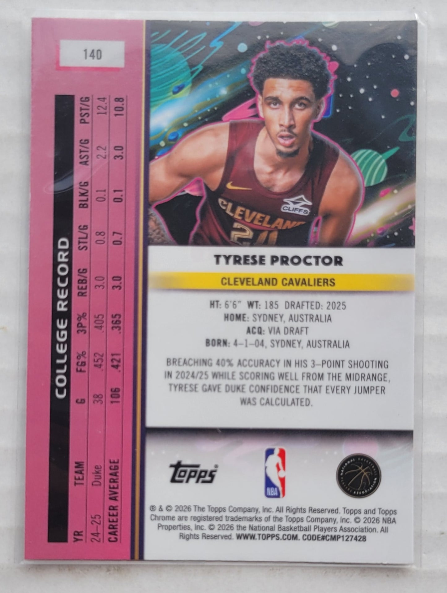 Tyrese Proctor - 2025-26 Topps Cosmic Chrome #140 RC