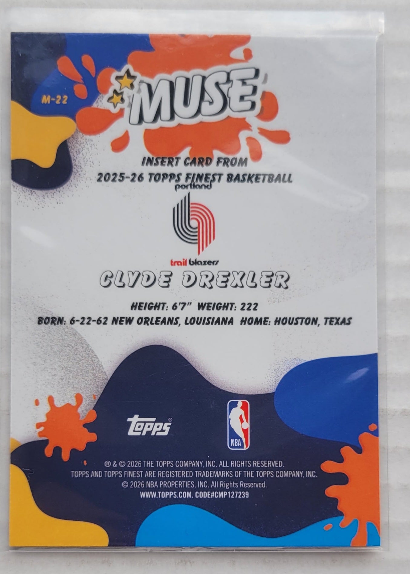 Clyde Drexler - 2025-26 Topps Cosmic Chrome Galaxy Greats #GG13