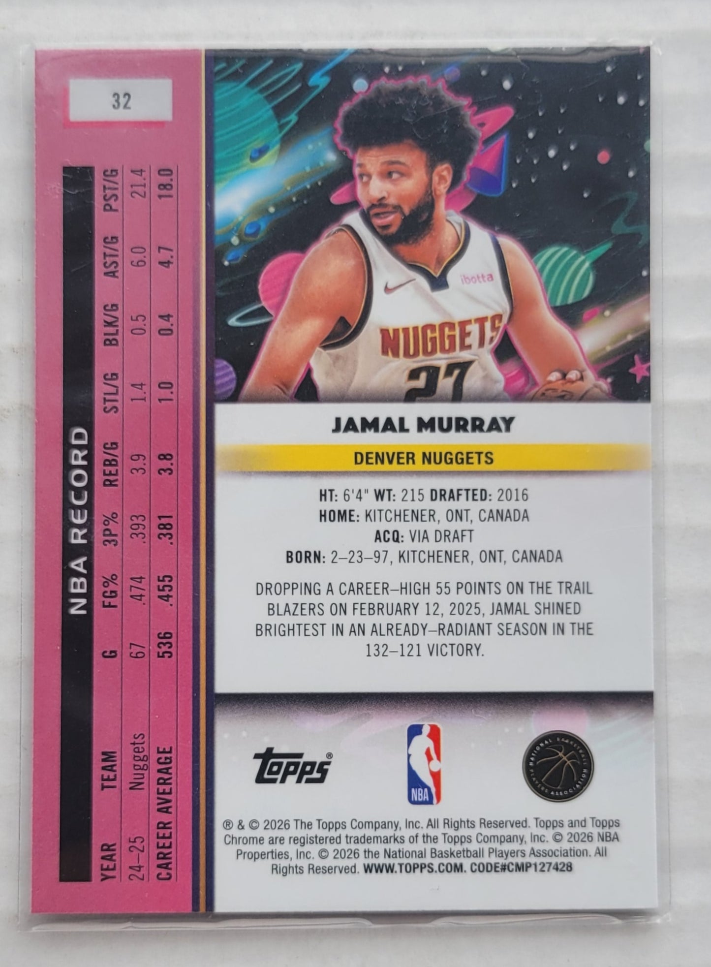 Jamal Murray - 2025-26 Topps Cosmic Chrome #32