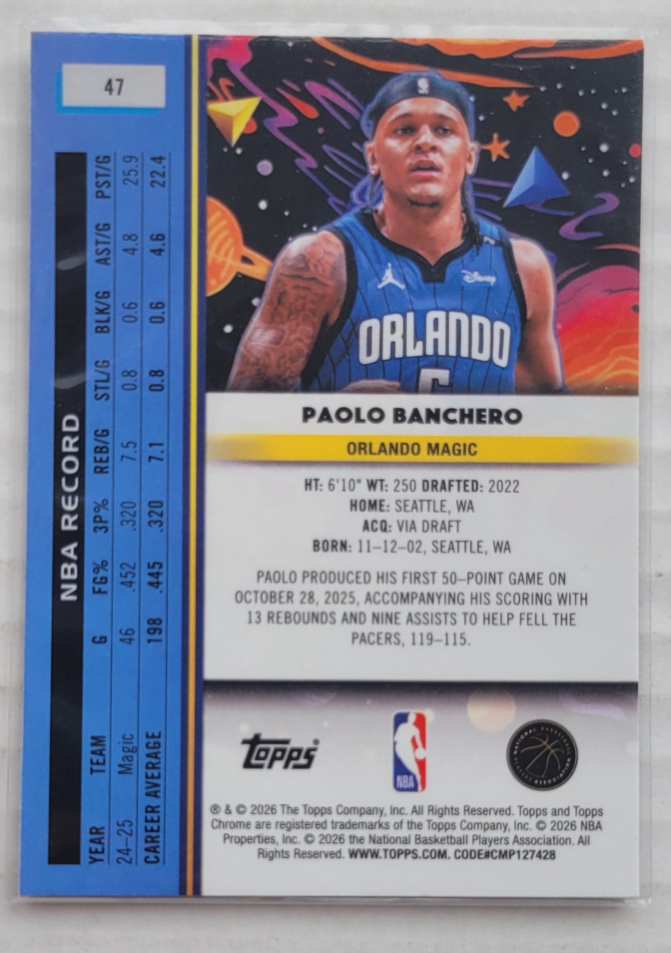 Paolo Banchero - 2025-26 Topps Cosmic Chrome #47