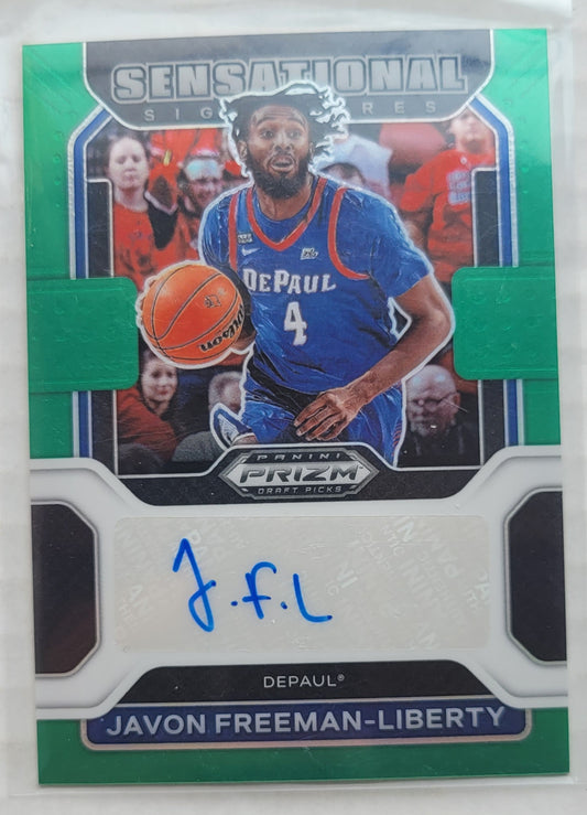 Javon Freeman-Liberty - 2022-23 Panini Prizm Draft Picks Sensational Signatures Prizms Green #SS-JFL