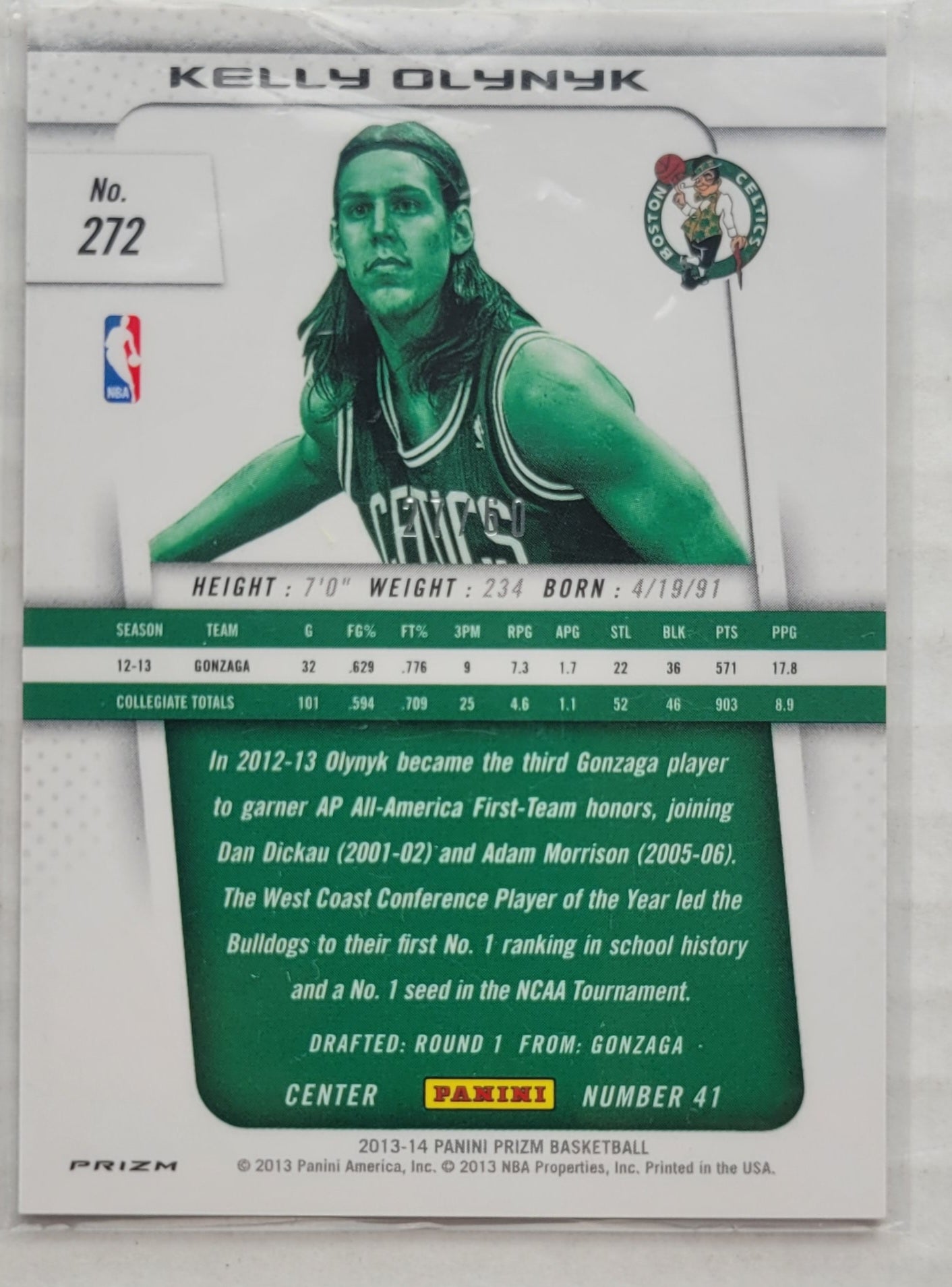 Kelly Olynyk - 2013-14 Panini Prizm Prizms Orange #272 - 27/60
