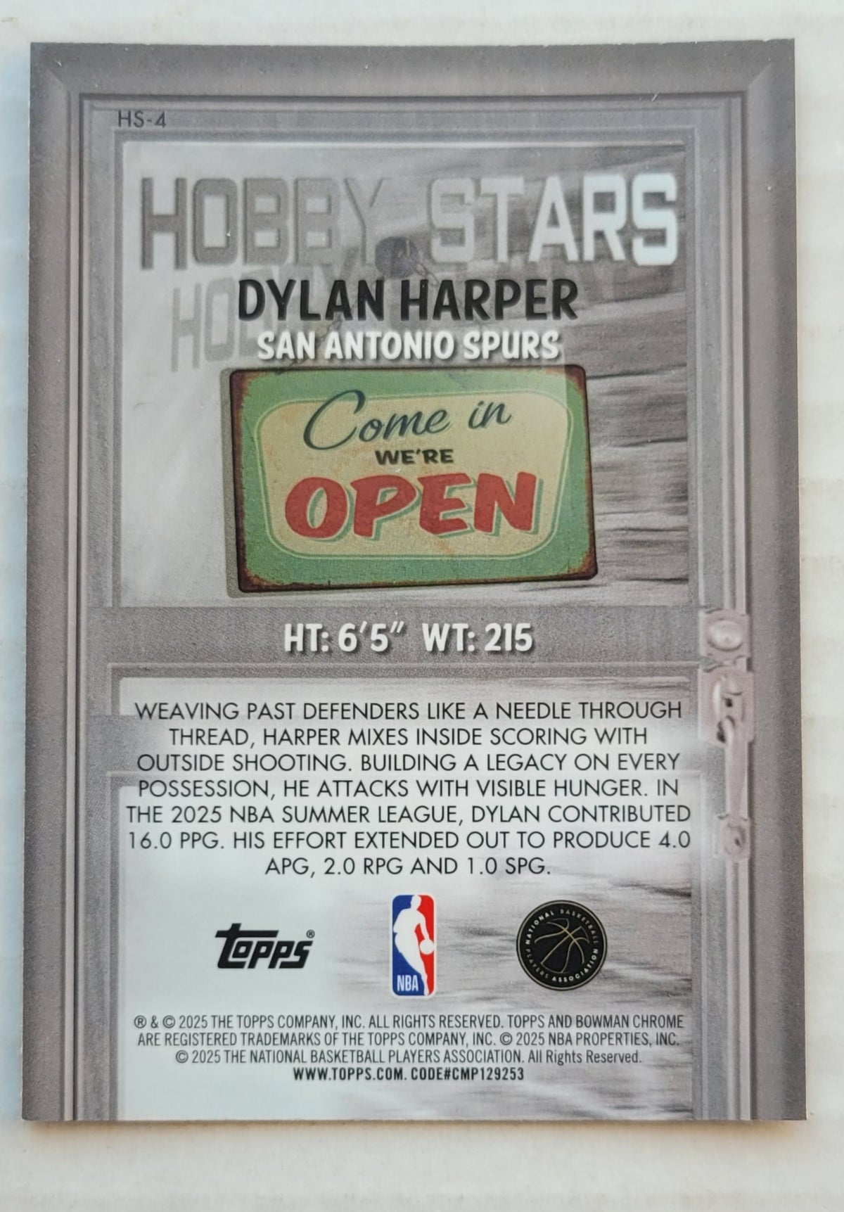 Dylan Harper - 2025-26 Bowman Hobby Stars #HS-4