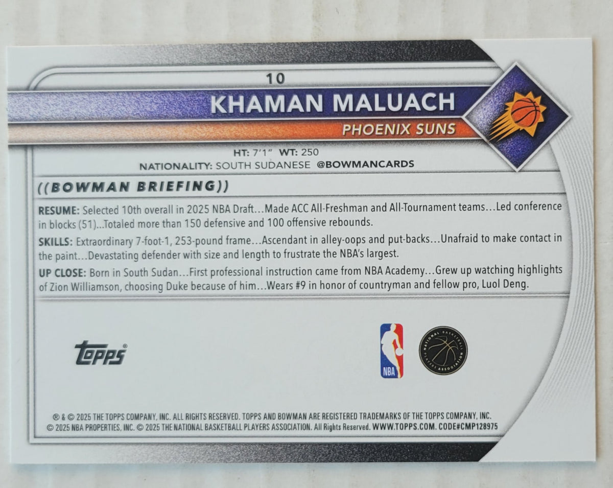 Khaman Maluach - 2025-26 Bowman #10 RC