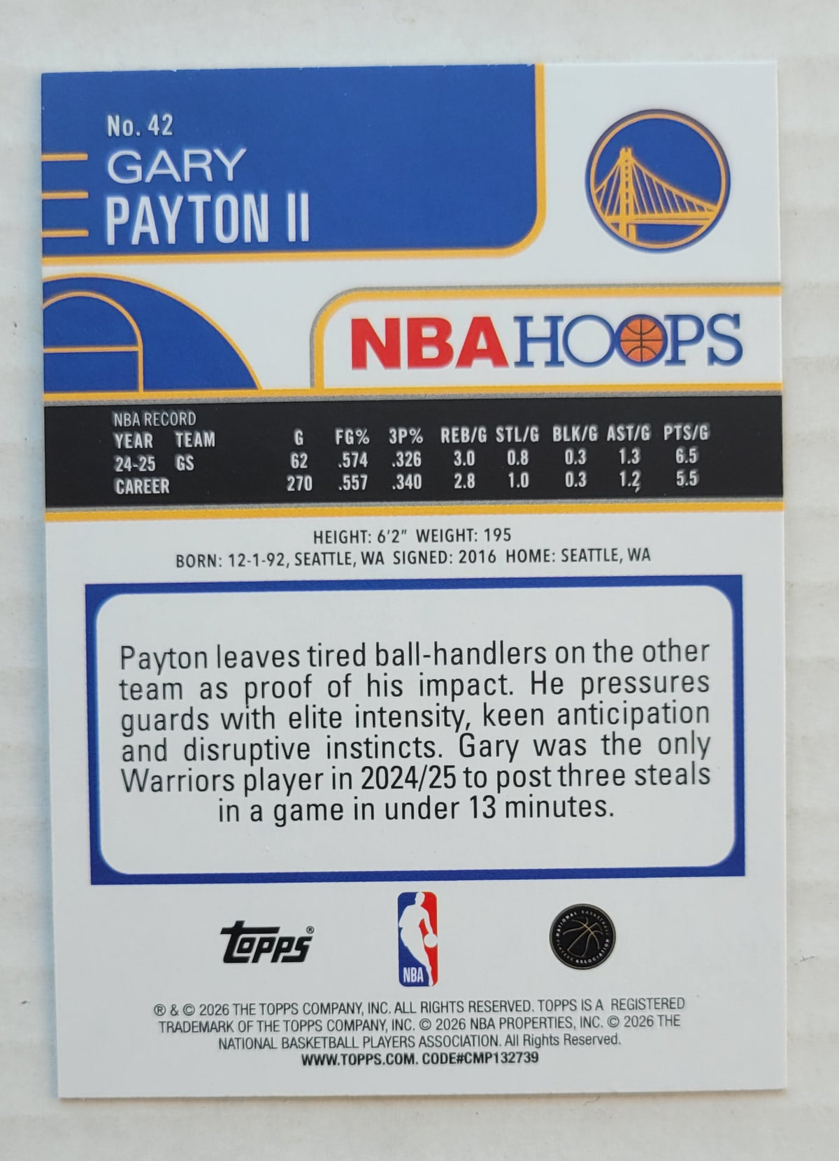 Gary Payton II - 2025-26 Hoops Green Hoops #42