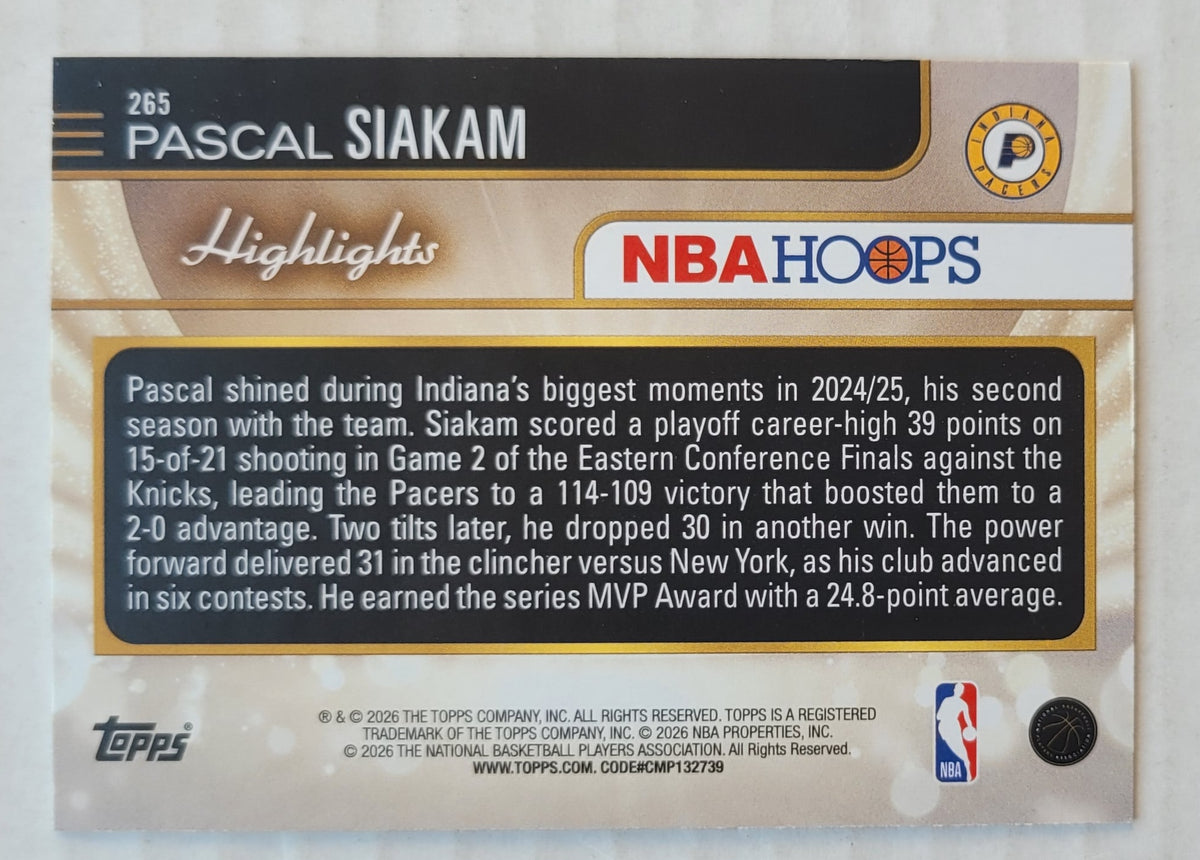 Pascal Siakam - 2025-26 Hoops #265 HL