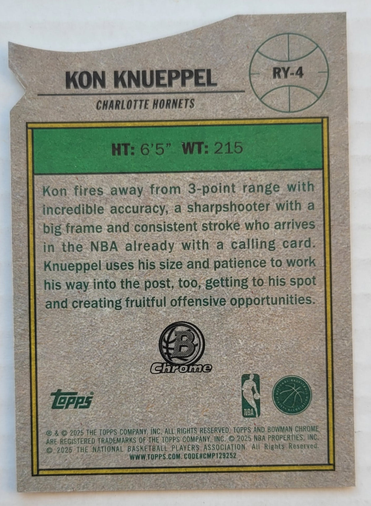 Kon Knueppel - 2025-26 Bowman Chrome Rookie of the Year Favorites #RY4