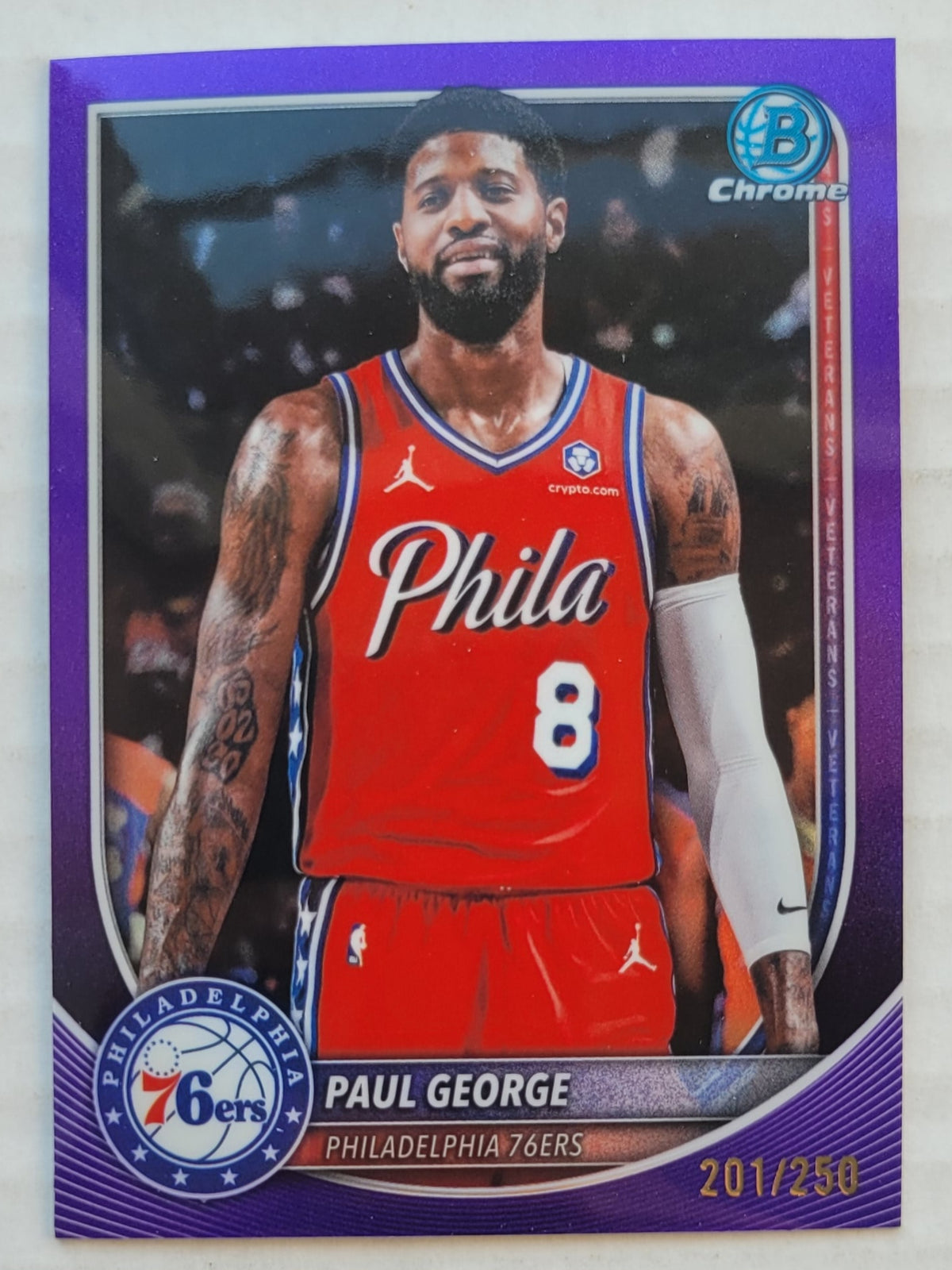 Paul George - 2025-26 Bowman Chrome Purple Refractors #BCV54 - 201/250
