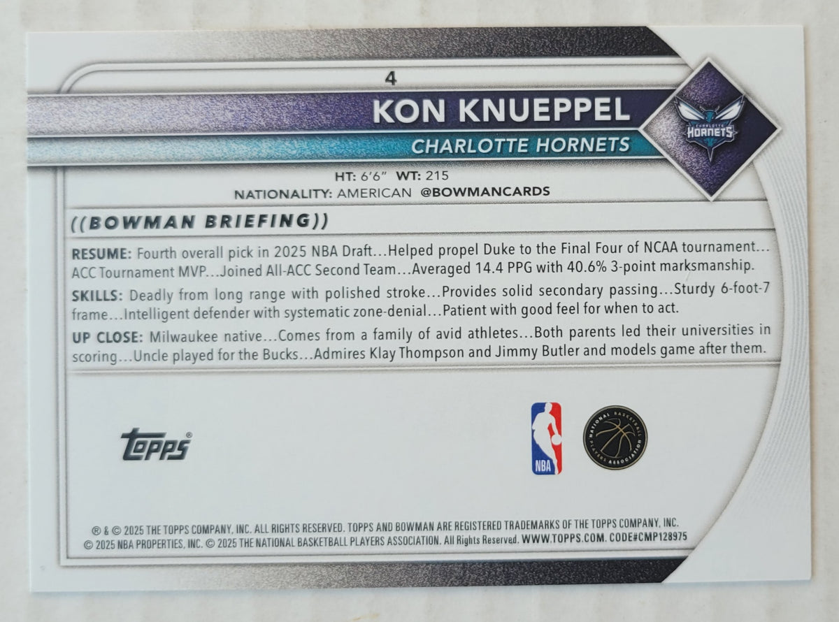 Kon Knueppel - 2025-26 Bowman #4 RC