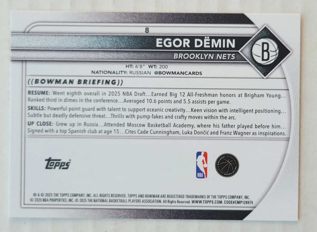 Egor Demin - 2025-26 Bowman #8 RC
