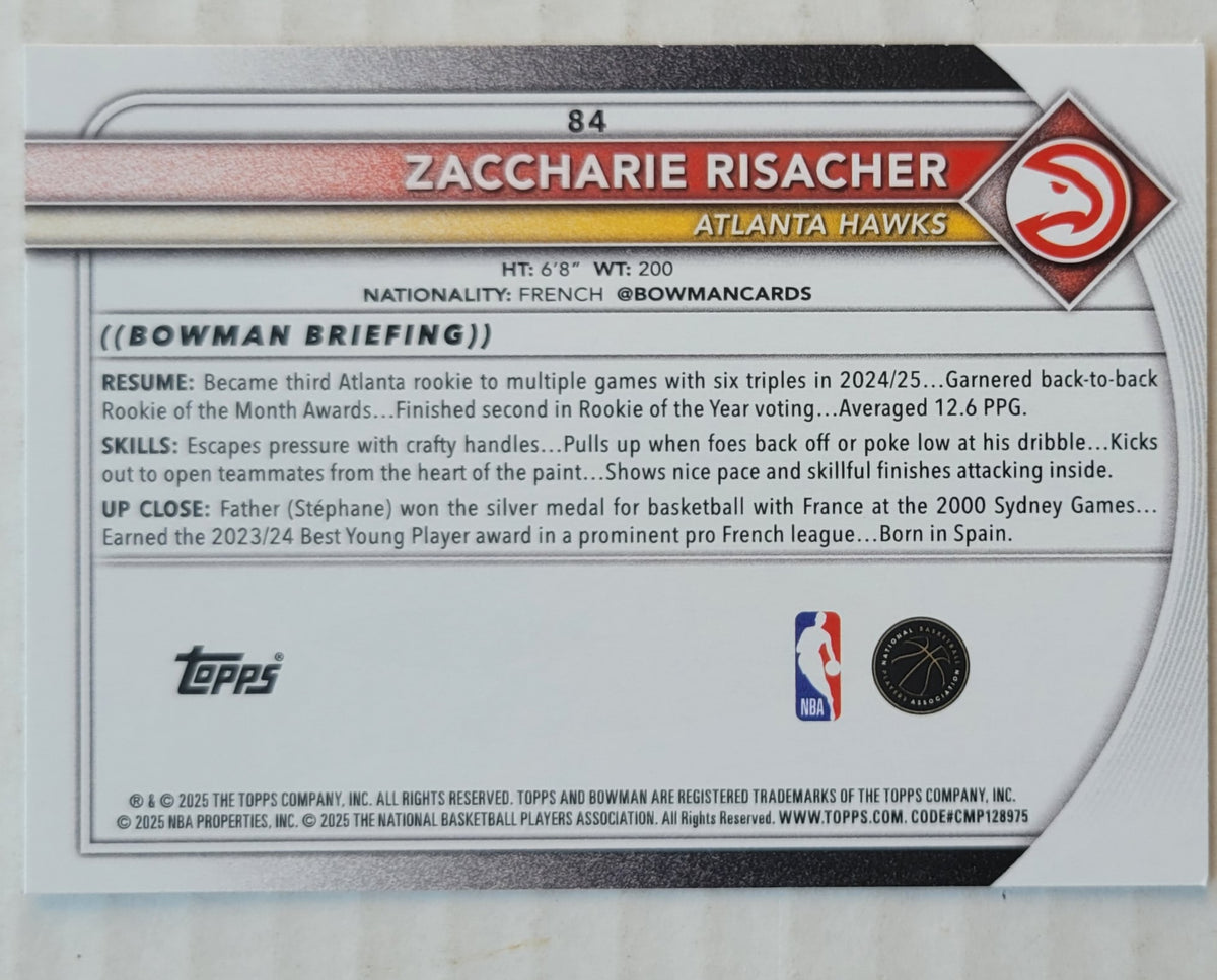 Zaccharie Risacher - 2025-26 Bowman #84