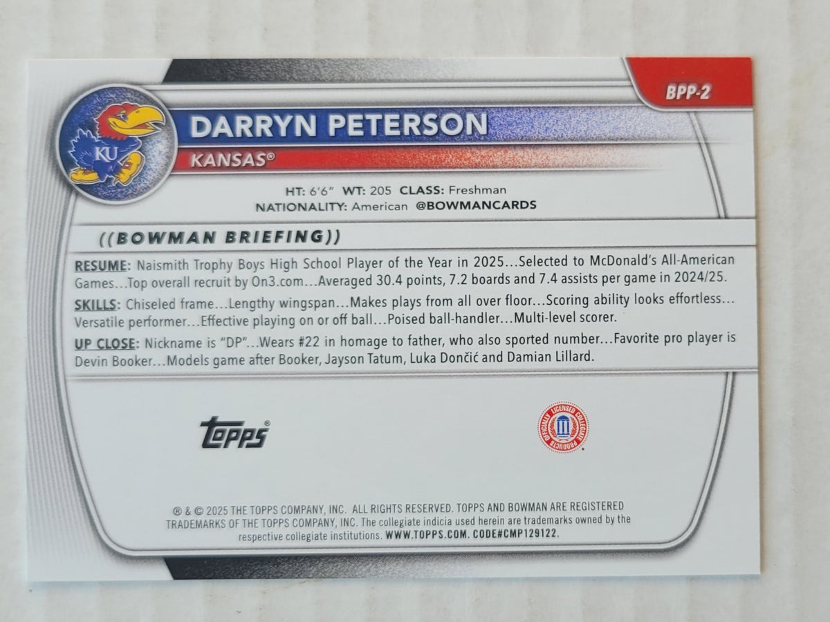 Darryn Peterson - 2025-26 Bowman University Prospects #BPP2